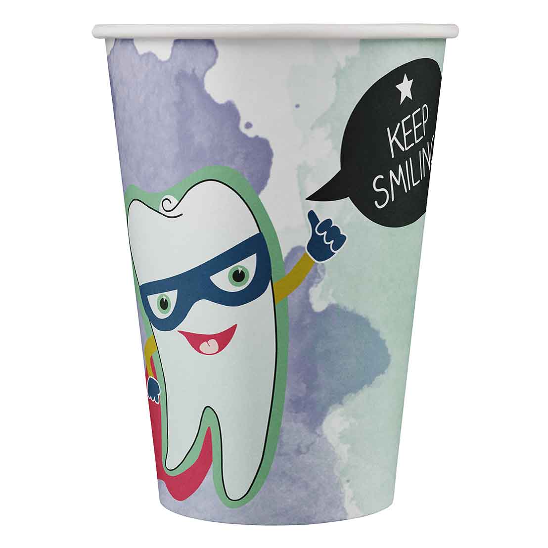 Mundspülbecher Hartpapier, recyclebar, Zahndesign Keep Smiling, 180ml