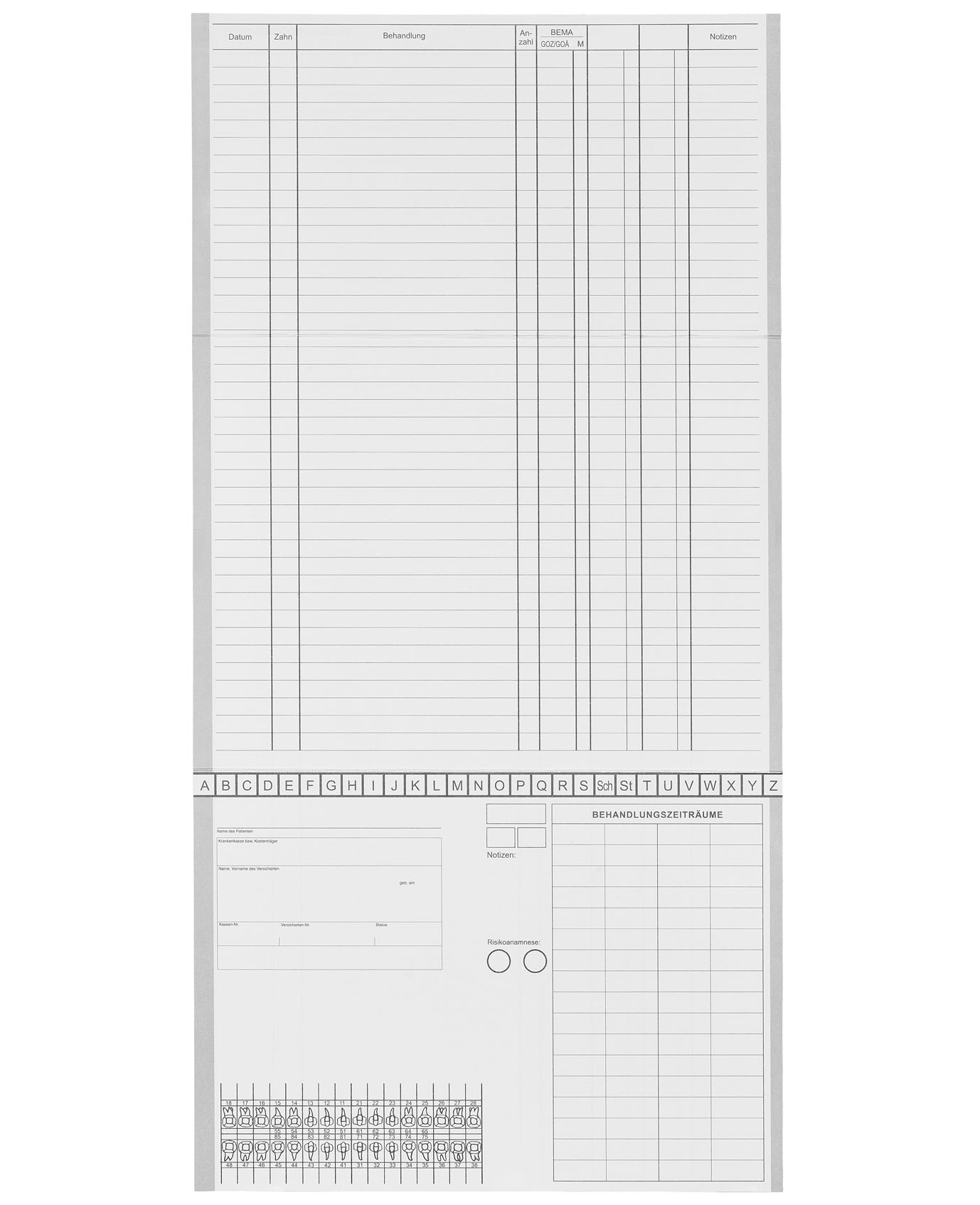Kartei-Faltmappe A5  / Dental, Zahnarztkartei