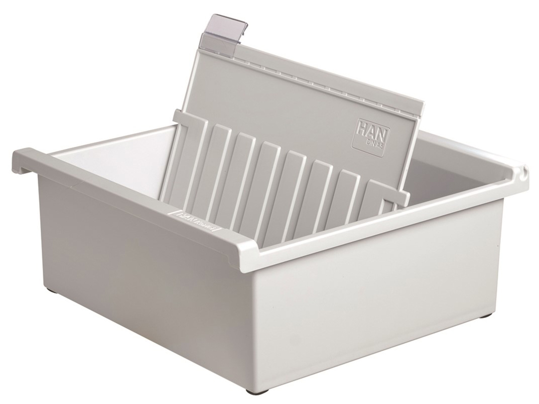 Karteikasten DIN A5 ohne Deckel, grau