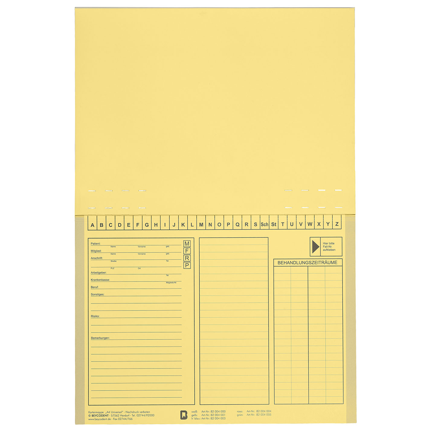 Karteimappe A4 universal farbig, DIN 821