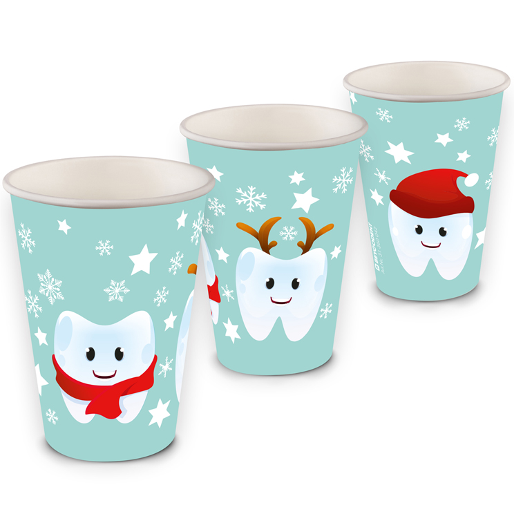 Mundspülbecher Hartpapier, recyclebar, Wintertime