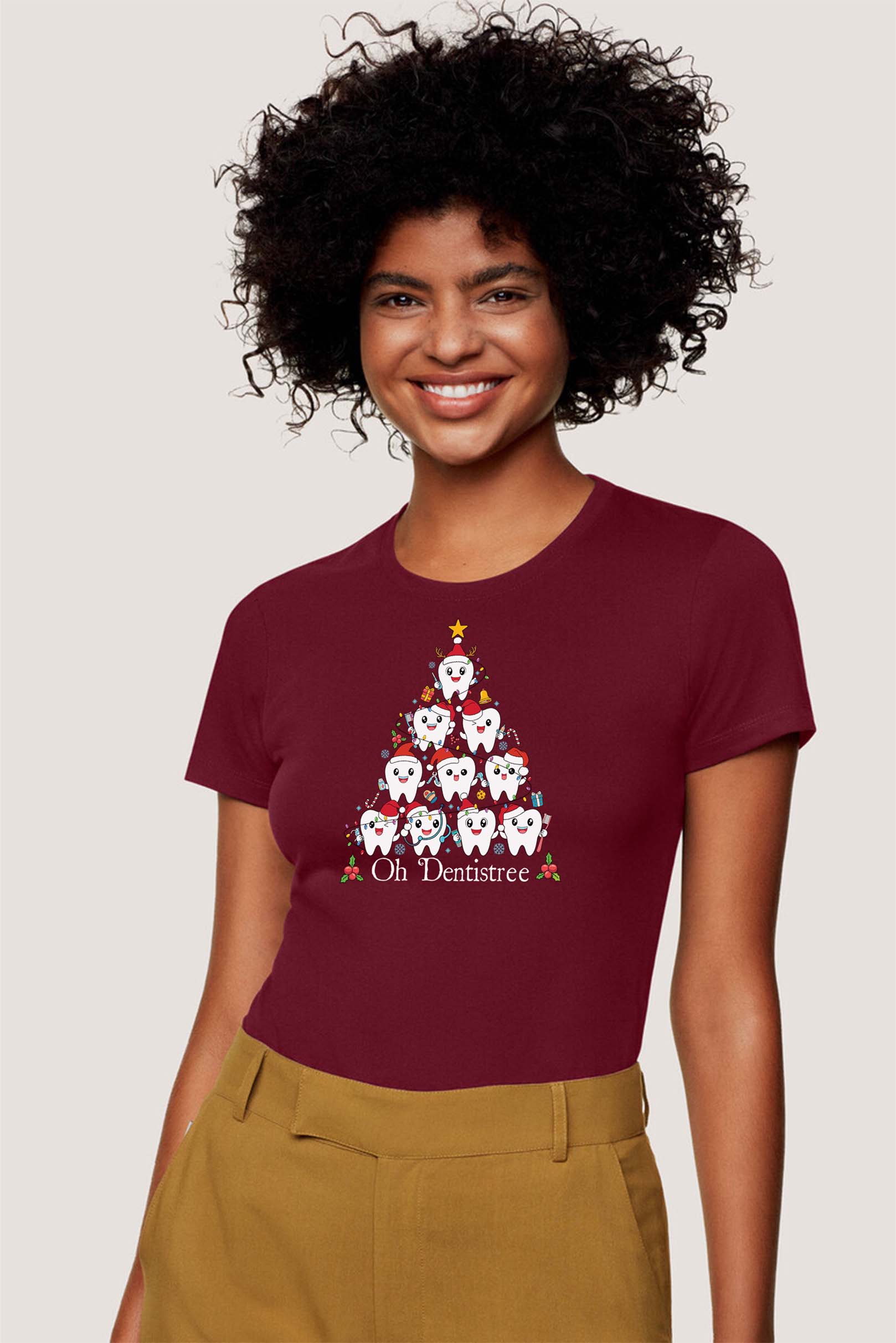 Damen Weihnachts-Print-Shirt Motiv 5