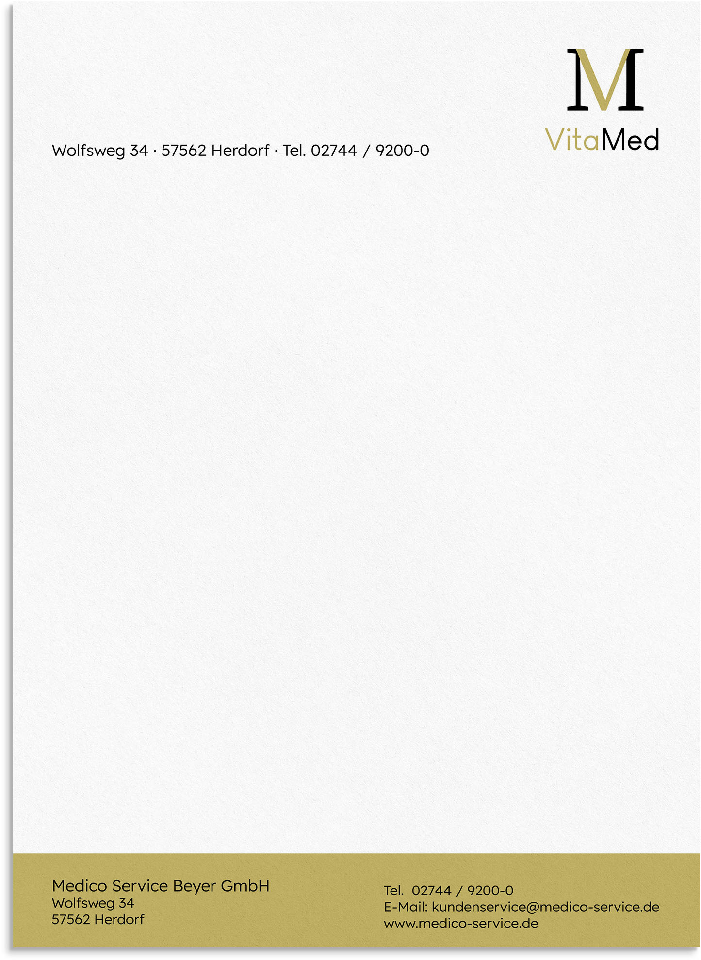 Geschäftsbriefbogen mit Praxiseindruck