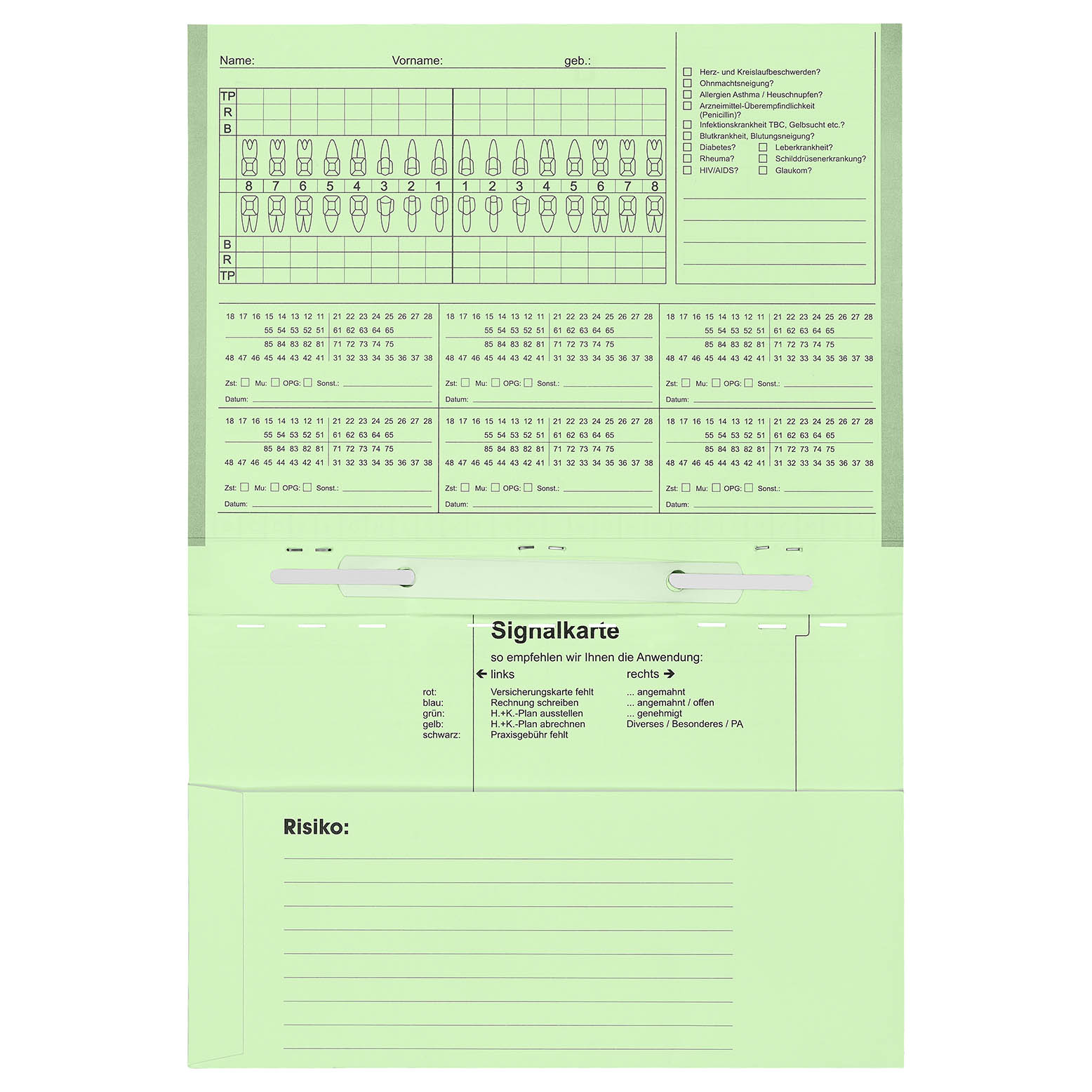 Kartei A5/SL mit eingezogener Heftzunge
