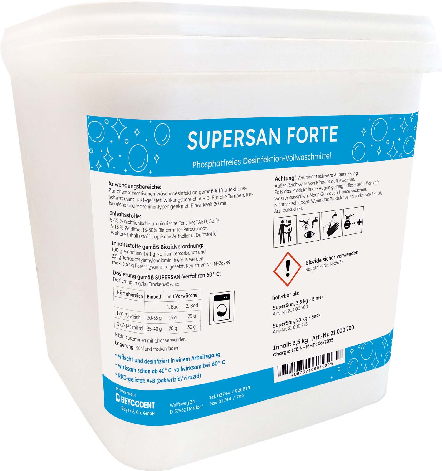 SuperSan forte 3,5 kg,  Desinfektions-Vollwaschmittel