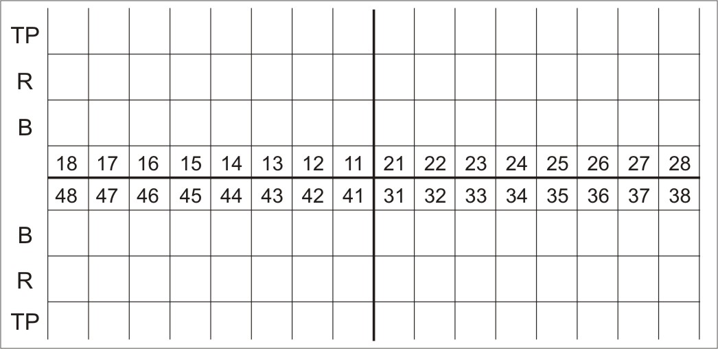 Etikett Zahnschema, ZE