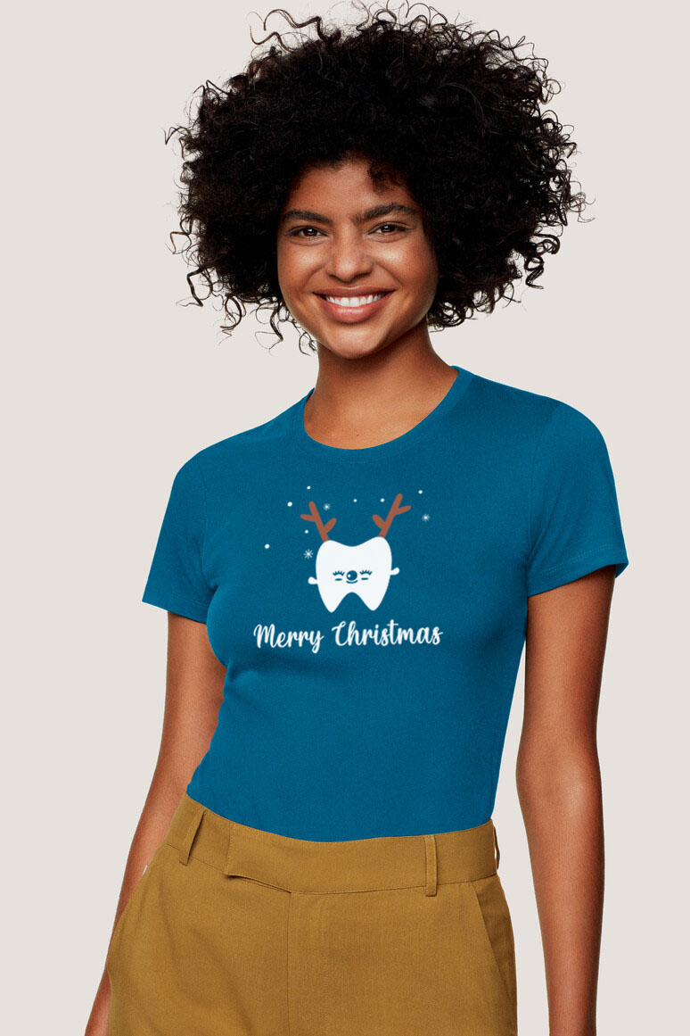 Damen Weihnachts-Print-Shirt Motiv 2
