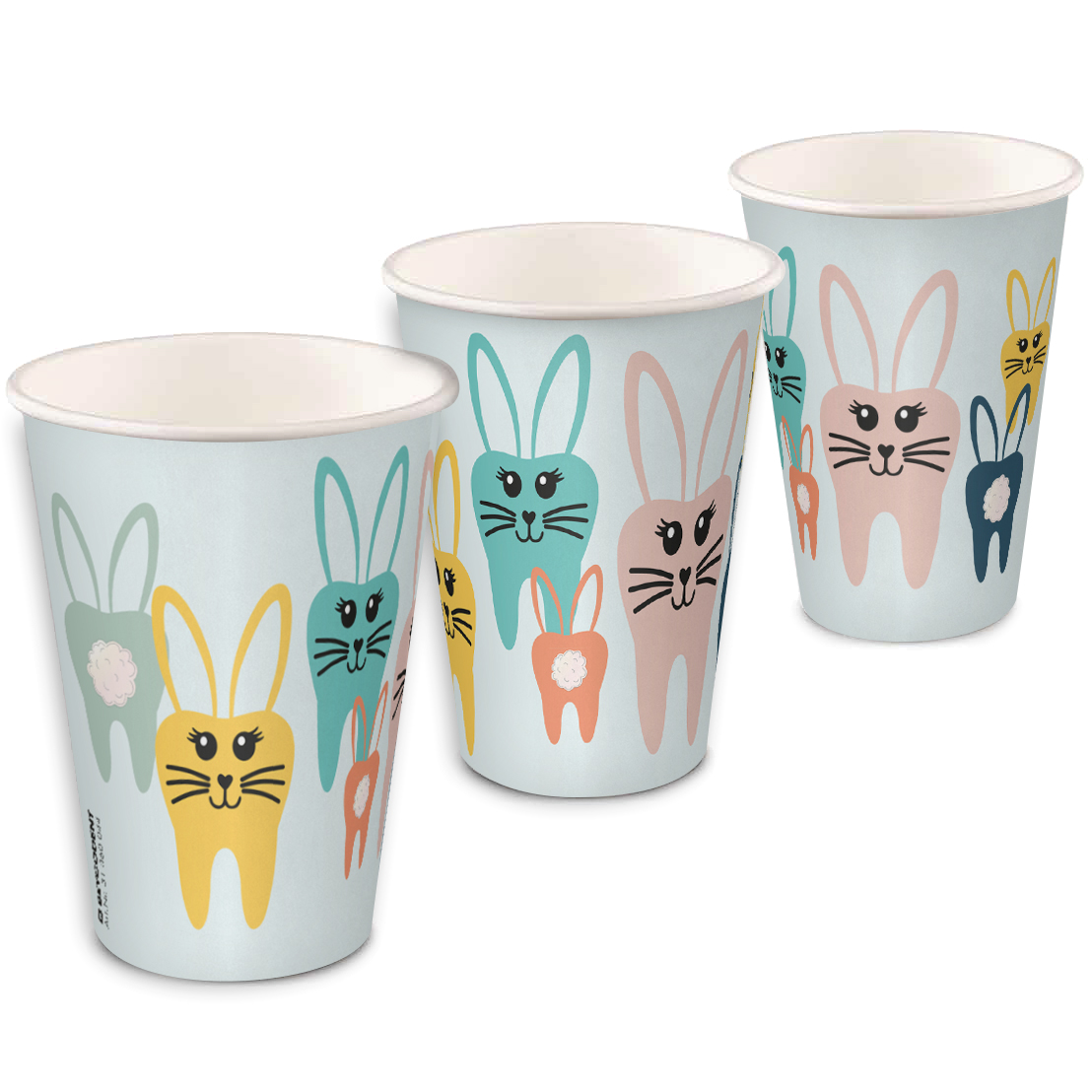 Mundspülbecher Hartpapier, Hasenzahnbande, 180ml