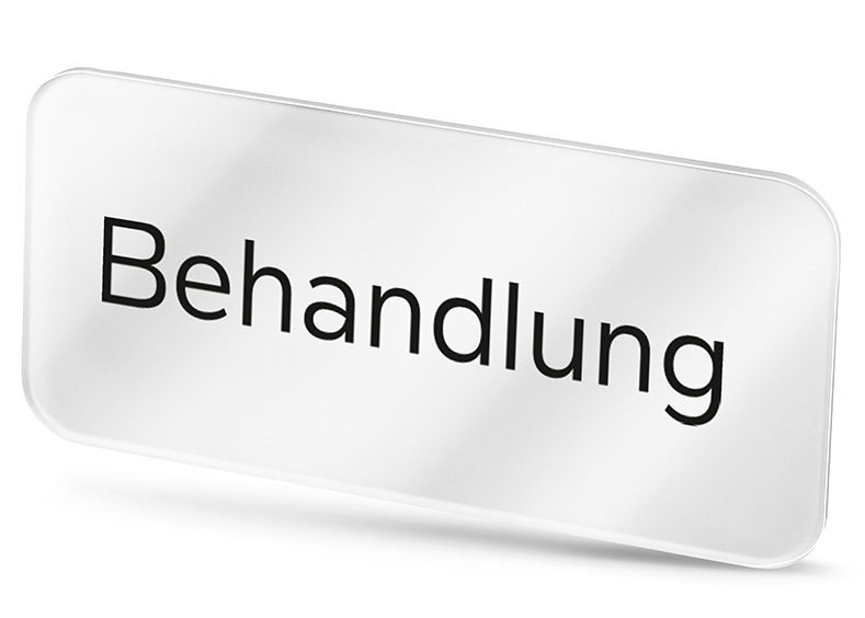 Plexiglasschild Behandlung