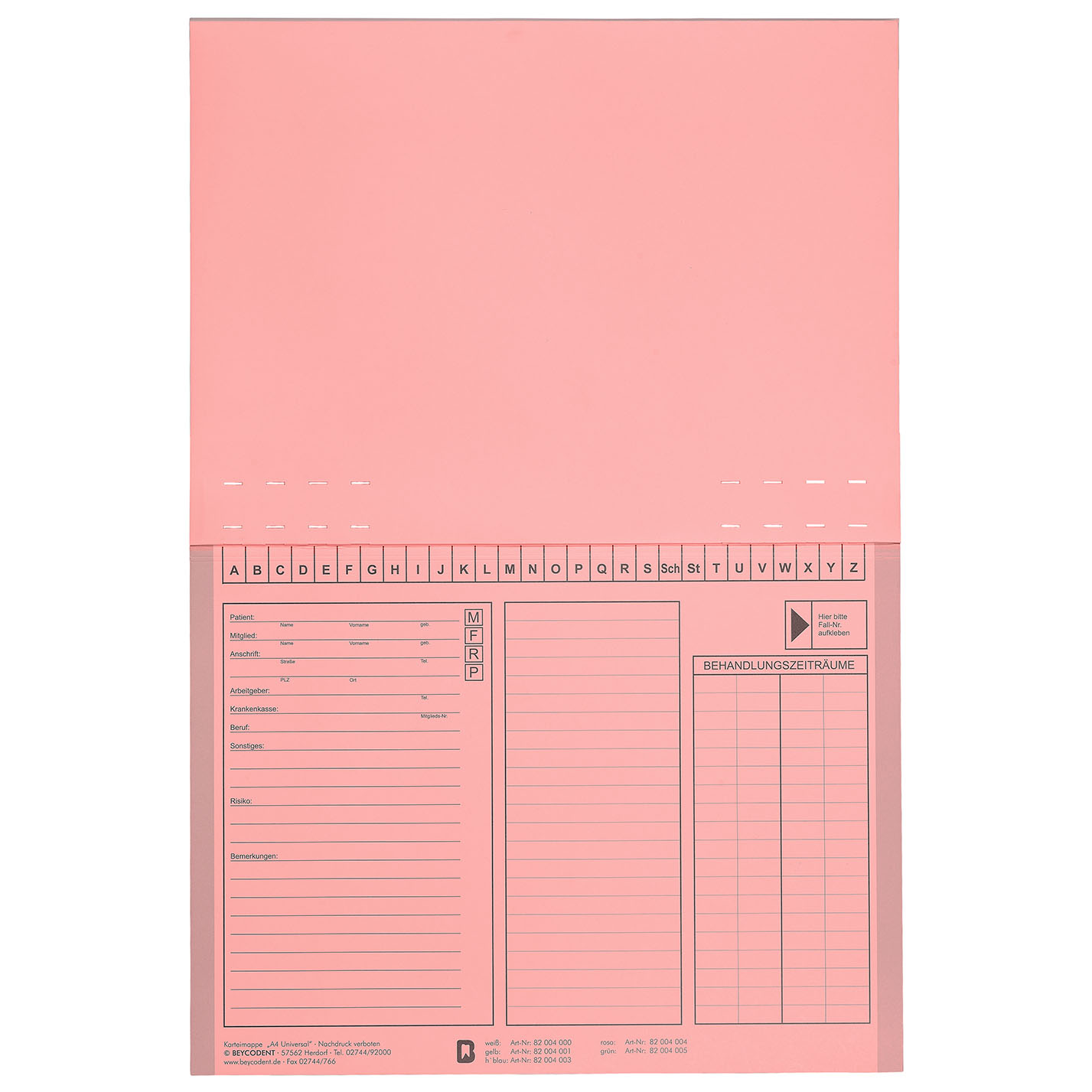 Karteimappe A4 universal farbig, DIN 821