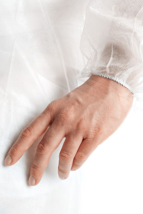 Inspektionskittel, mit Armgummi und Klettverschluss vorne 