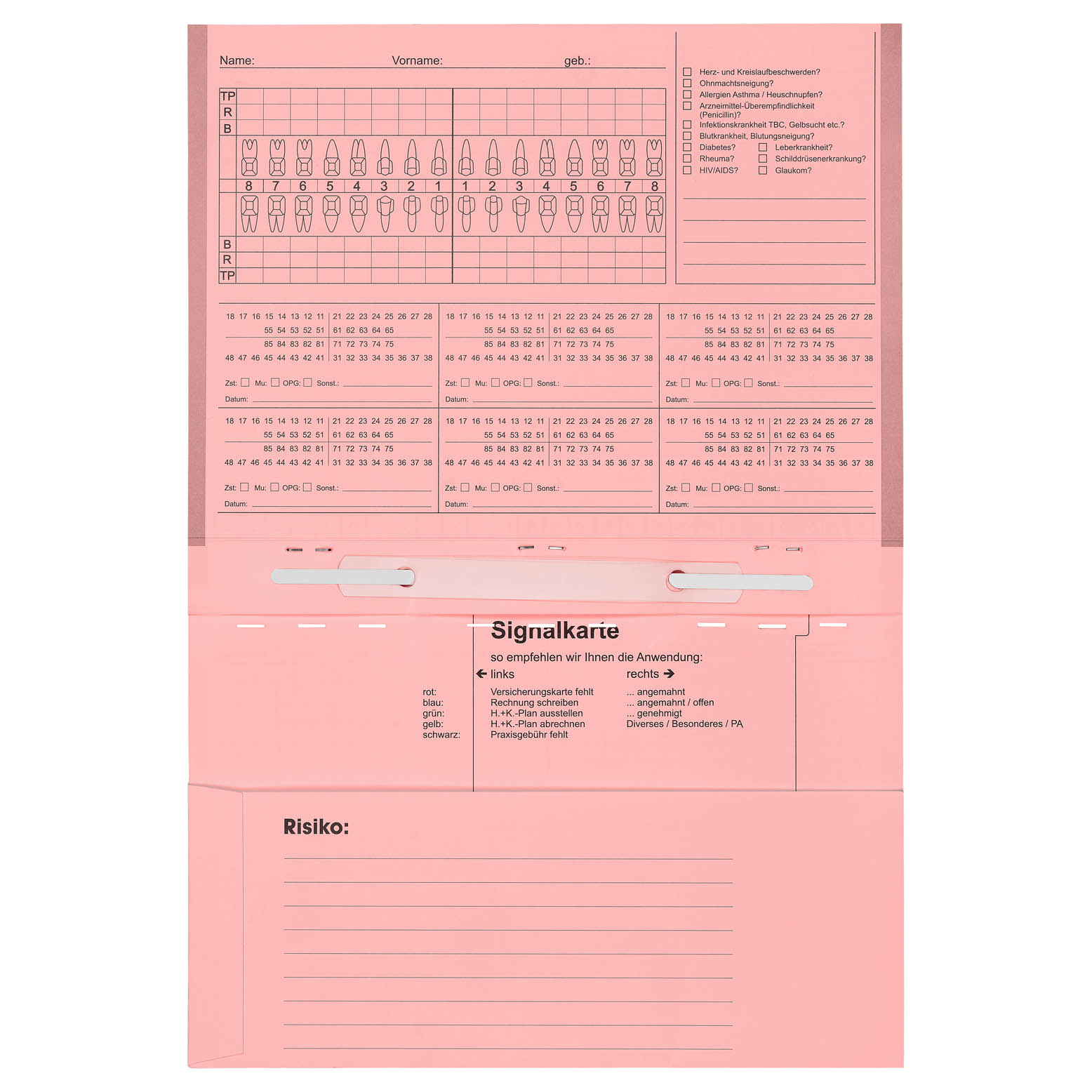 Kartei A5/SL mit eingezogener Heftzunge