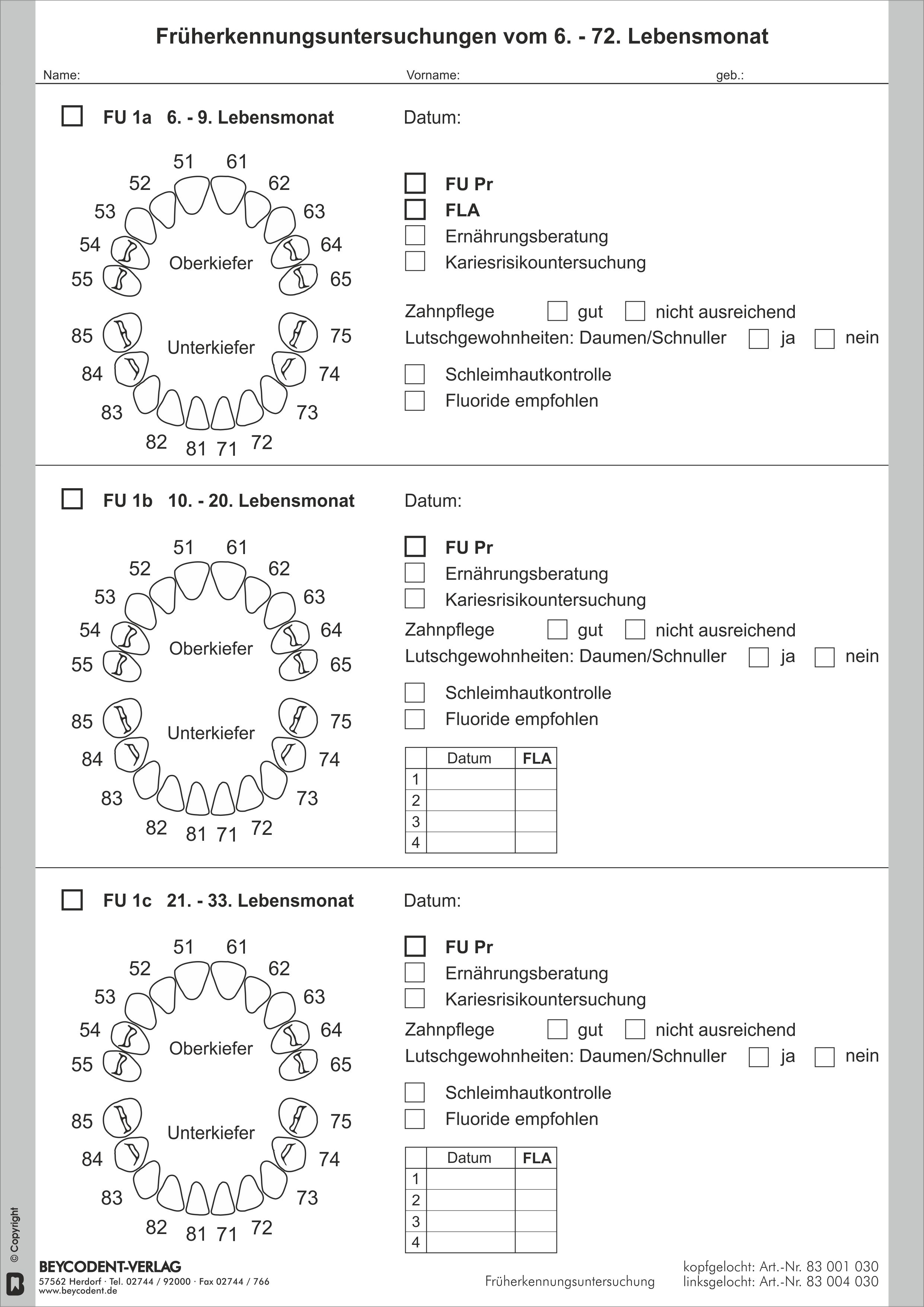 Einlegeblatt Früherkennung