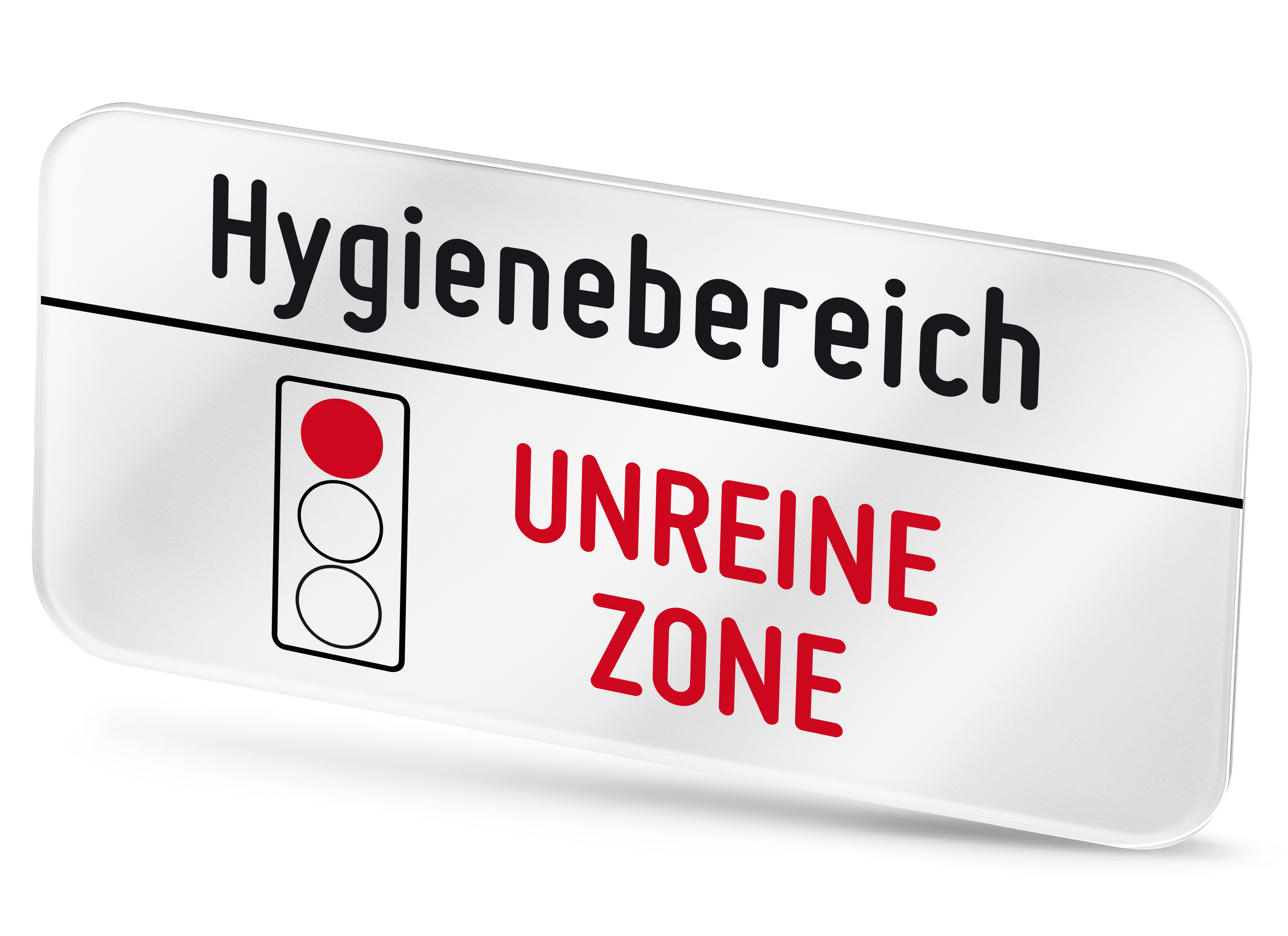 Plexiglasschild Hygienebereich "Unreine Zone"