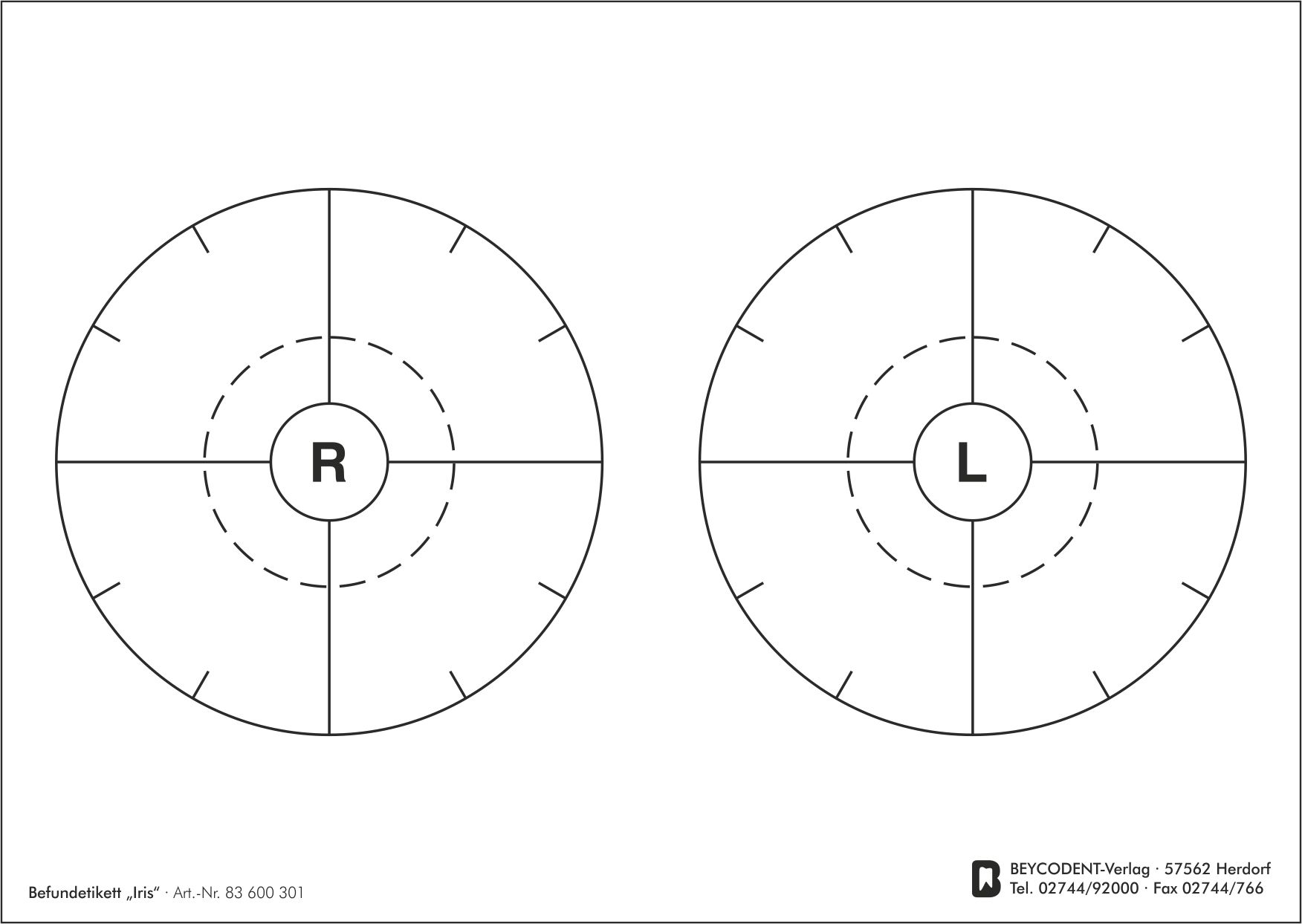 Befundetikett Iris