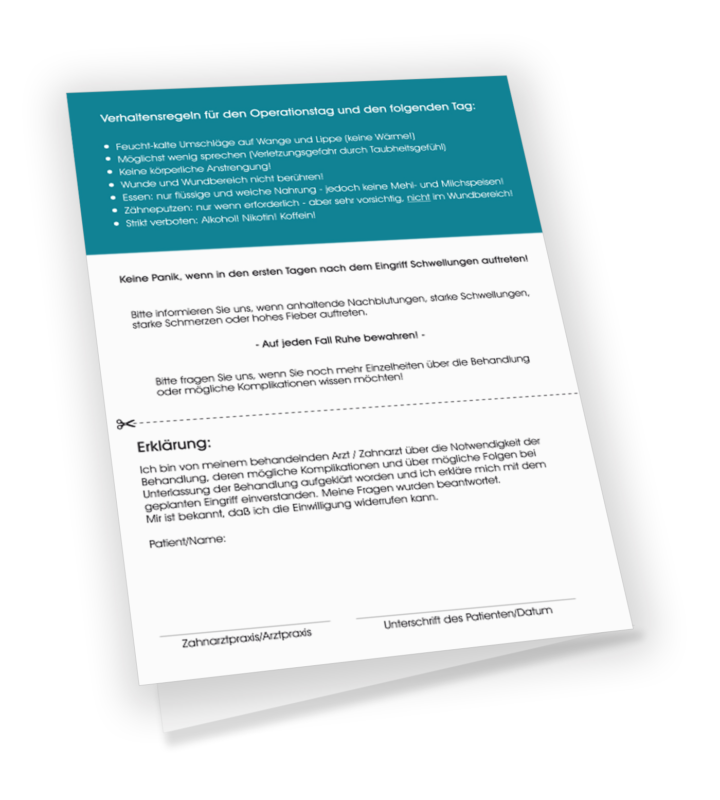 Patienten-Info Entfernung von Weisheitszähnen