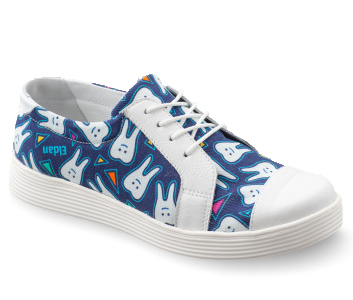 116 Med-Sneaker Damenhalbschuh Zahnmuster blau