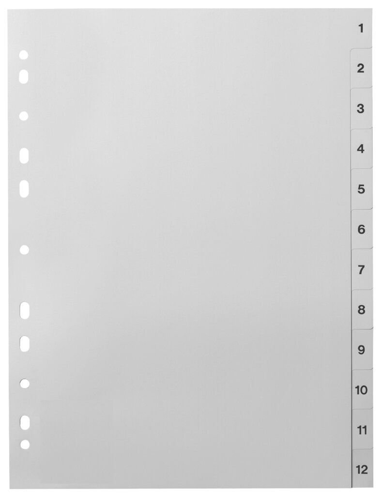 Kunststoff-Register A4, 1-12