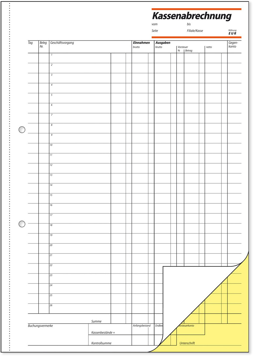 Kassenbuch für die Praxis
