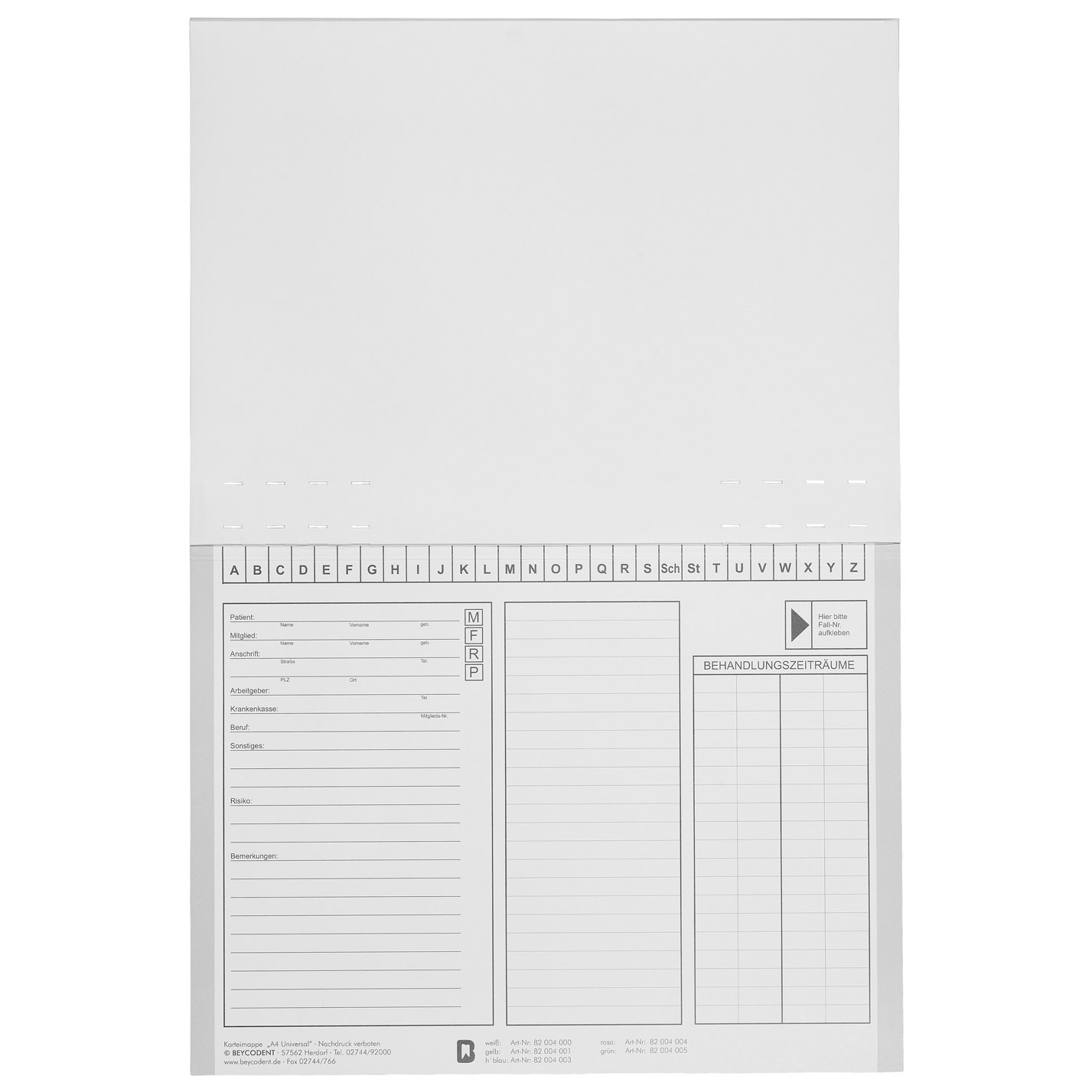 Karteimappe A4 universal weiß, DIN 821