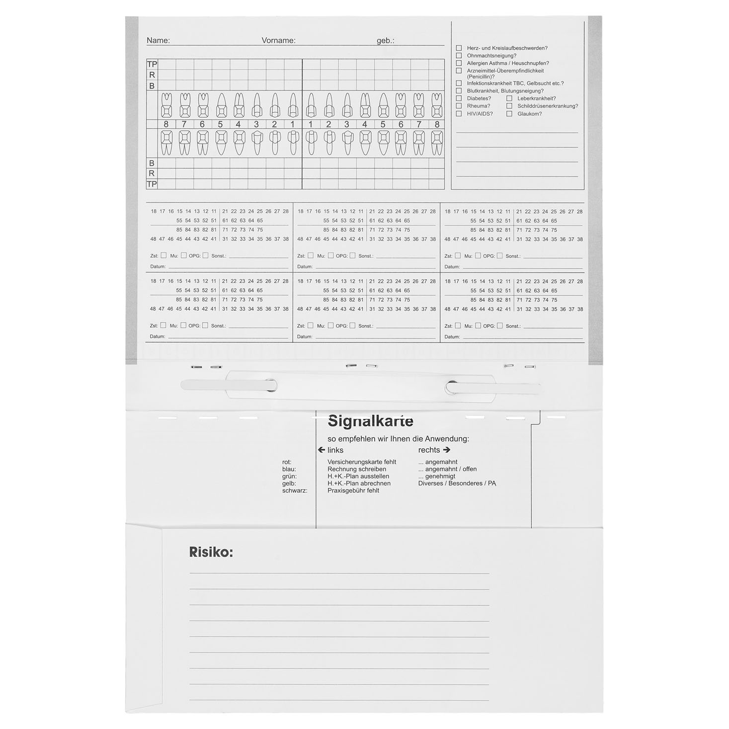 Karteimappe A5/D70 Zahnarztkartei