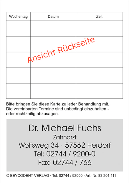 Terminkärtchen DIN A7