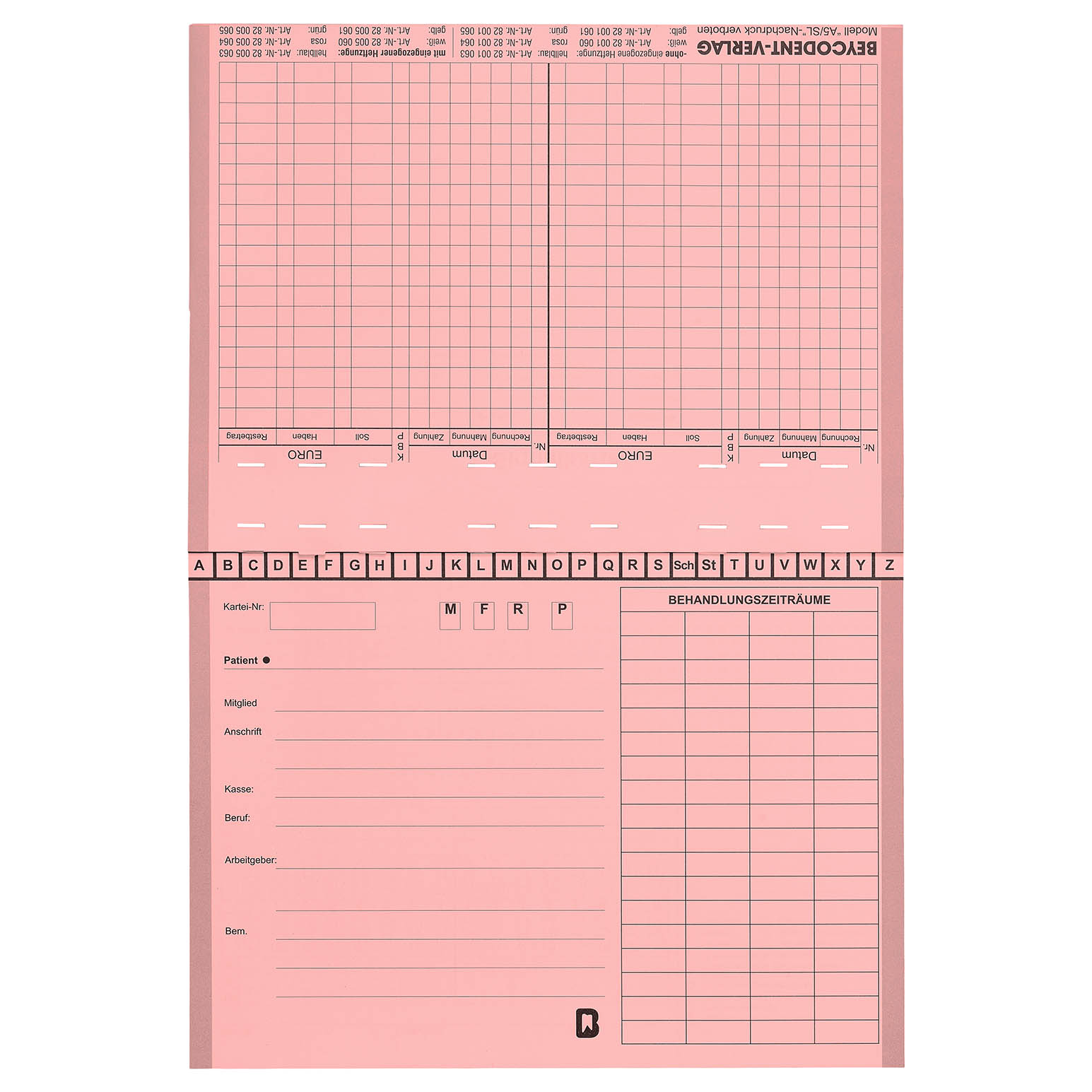 Kartei A5/SL mit eingezogener Heftzunge
