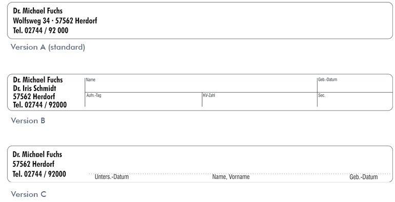 Film-Scribor-Etiketten mit Praxiseindruck
