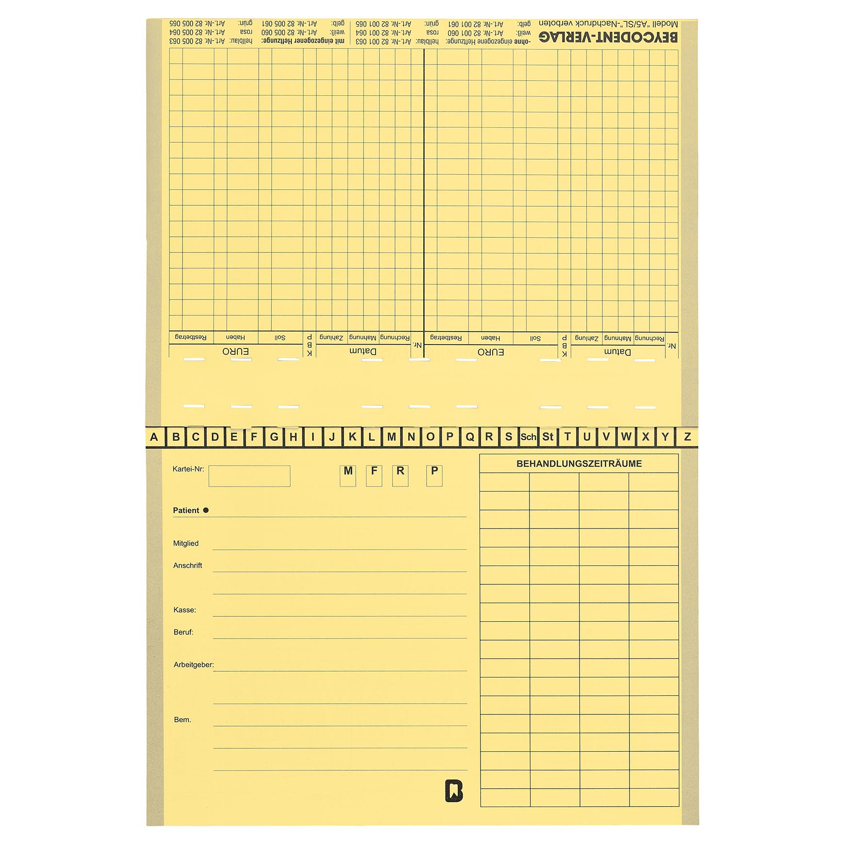 Kartei A5/SL mit eingezogener Heftzunge