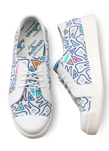 116 Med-Sneaker Damenhalbschuh Zahnmuster/weiß