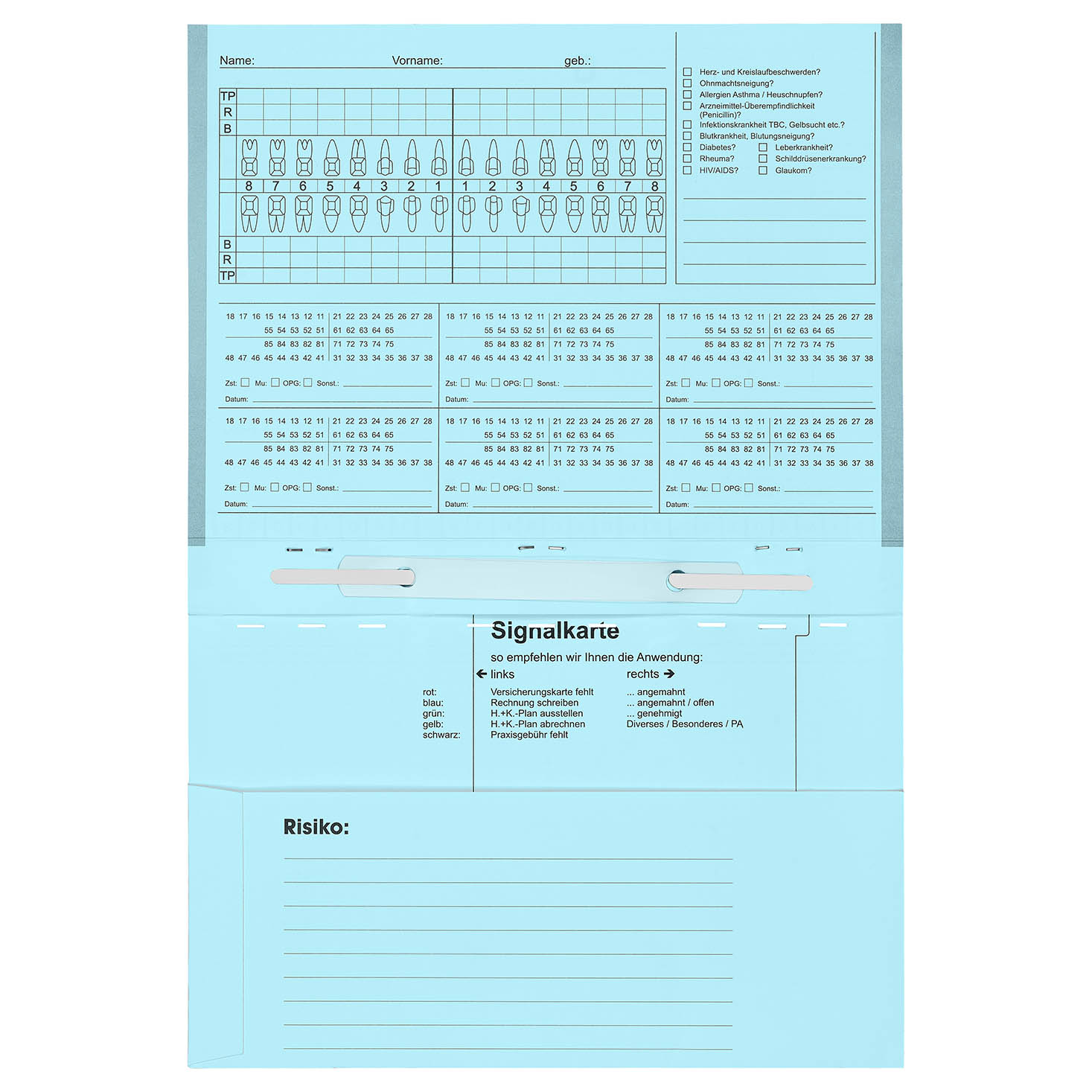 Karteimappe A5/D70 Zahnarztkartei