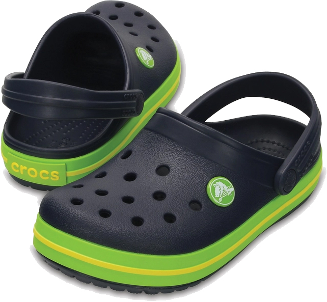 Crocs Crocband II.5 Clog, Navy / Volt Green / Lemon