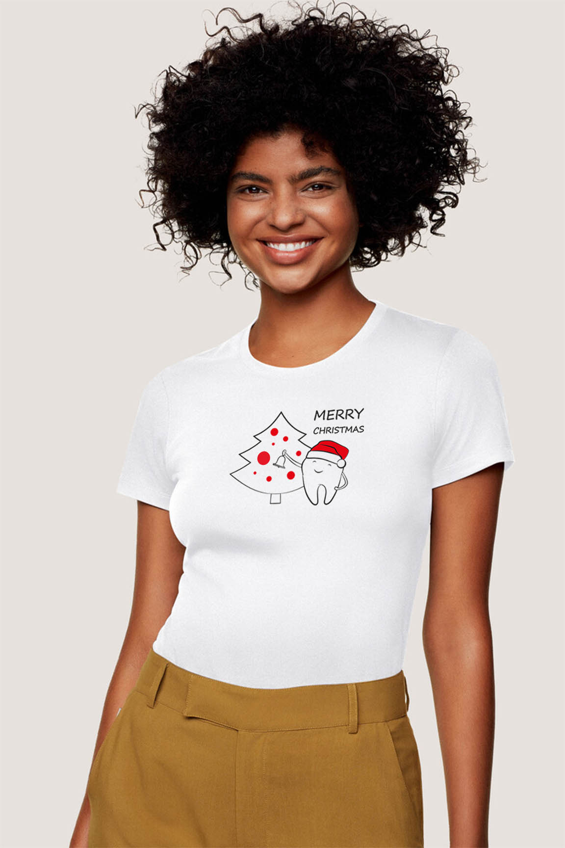 Damen Weihnachts-Print-Shirt Motiv 1